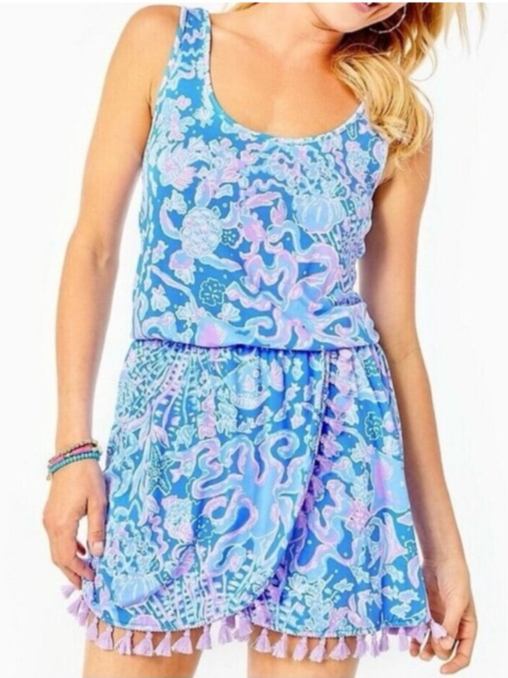Lilly Pulitzer Jarrett Romper Large Sleeveless What I Sea
